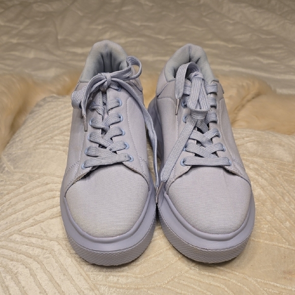 ASOS Light Blue Platform Sneakers Classic Low-Top Design - Picture 1 of 12